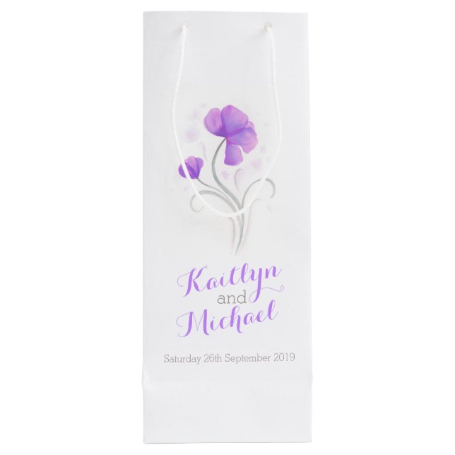 Watercolor wedding thank you personalised gift bag (Back)