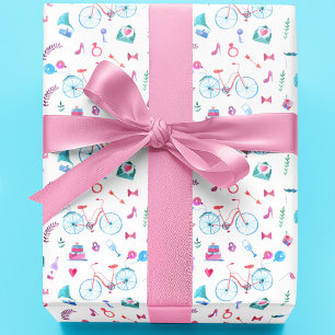 Watercolor Wedding Theme Wrapping Paper