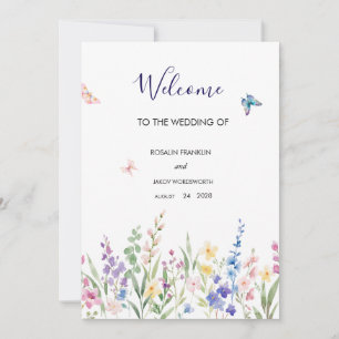 watercolor wedding Welcome Sign Holiday Card