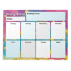 Watercolor Weekly Planner Notepad