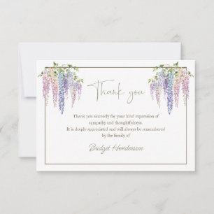Watercolor Weeping Birch Tree Funeral Thank You Card