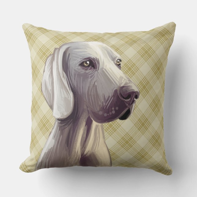 WATERCOLOR WEIMARANER DOG FACE CUSHION (Front)
