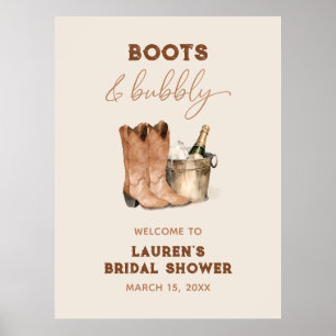 Watercolor Western Cowgirl Shower Welcome Sign