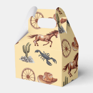 Watercolor Western kid Art Tan Favour Box