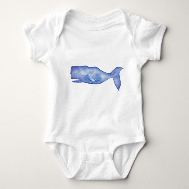 Watercolor Whale baby clothing  Baby Bodysuit (Front)