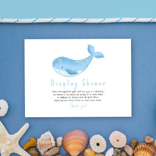 Watercolor whale - display shower enclosure card