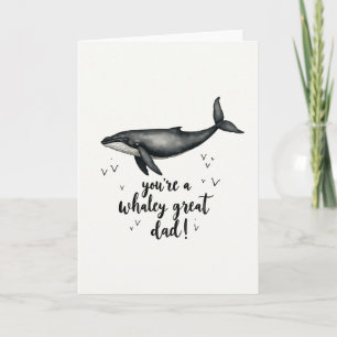 Watercolor Whale Fathers Day Card