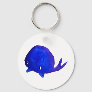 Watercolor Whale Key Ring