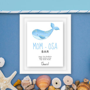 Watercolor whale - mum-osa bar poster