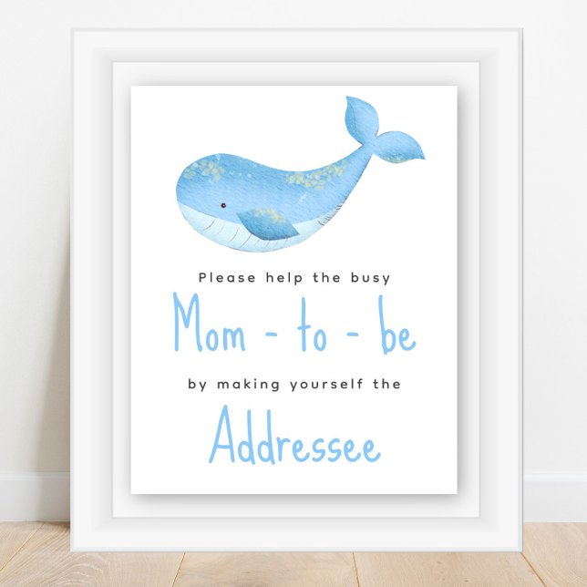 Watercolor whale - Mum to be addressee Poster (Creator Uploaded)