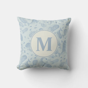 Watercolor Whale Paisley Nursery Monogram Cushion