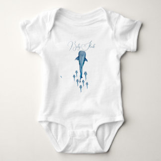 Watercolor whale shark baby bodysuit