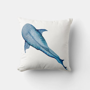 Watercolor whale shark cushion