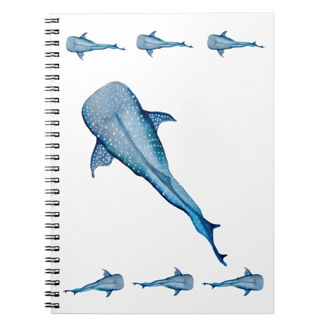 Watercolor whale shark notebook (Front)