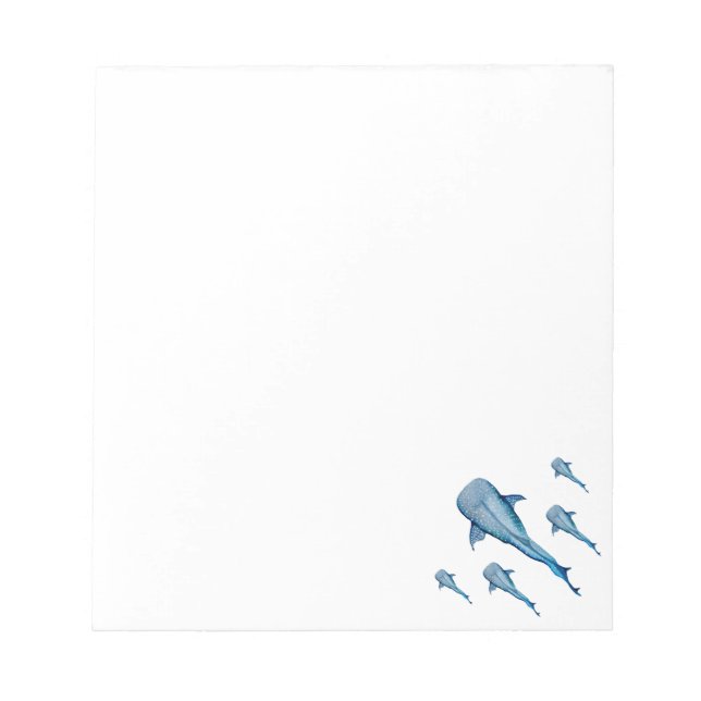 Watercolor whale shark notepad (Front)