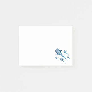 Watercolor whale shark post-it notes