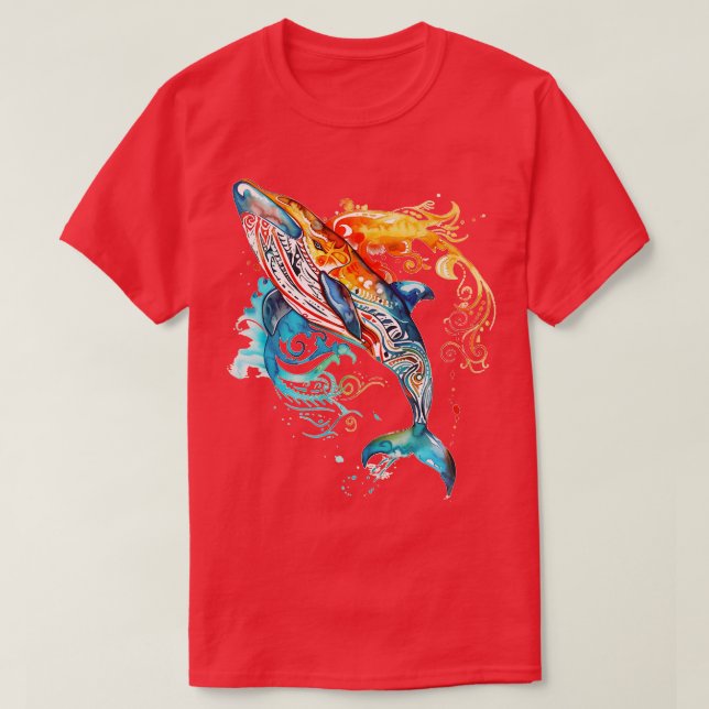 Watercolor Whale T-Shirt (Design Front)