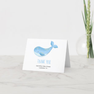 Watercolor whale - thank you baby shower