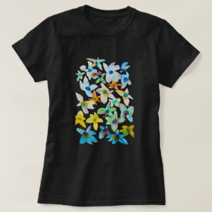 Watercolor whimsical blue flowers T-Shirt