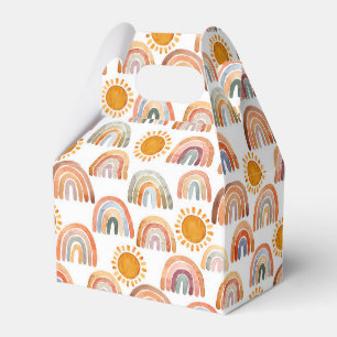 Watercolor Whimsical Boho Rainbow and Sun  Favour Box