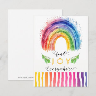 Watercolor Whimsical Boho Rainbow Greeting Card
