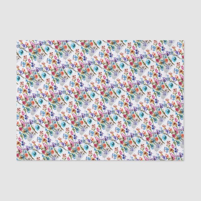 Watercolor Whimsical Butterflies Tissue Paper (Front)