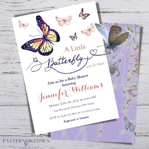 Watercolor Whimsical Butterfly Garden Baby Shower  Invitation