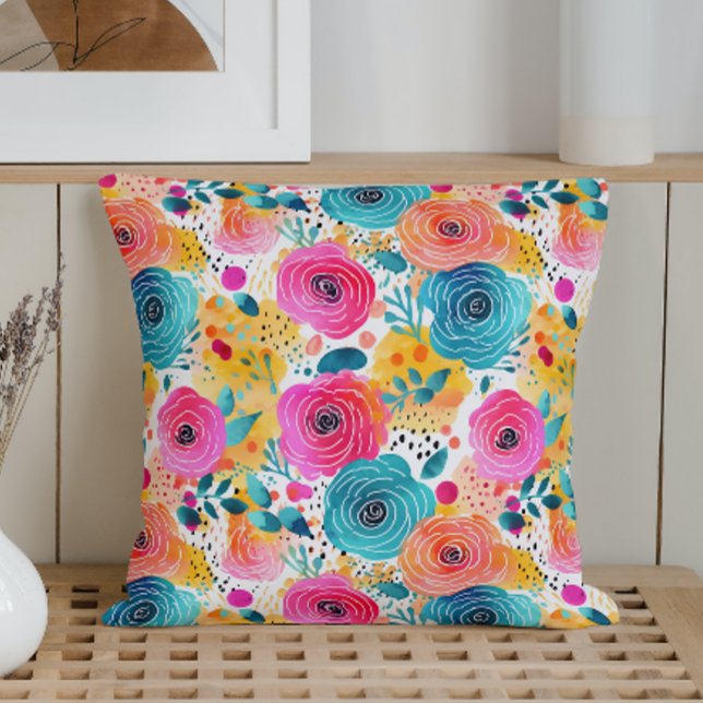 Watercolor Whimsical Roses Cushion (Creator Uploaded)