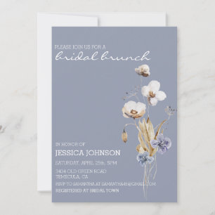 Watercolor Whimsical Wild Flower Bridal Brunch Invitation