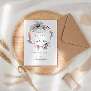 Watercolor Whispering Blooms Frame Wedding Invitation