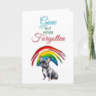 Watercolor White & Black Frenchie Pet Sympathy Card