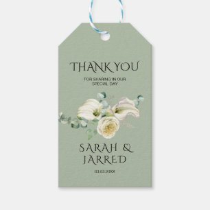 Watercolor White Calla Lilies Gift Tags