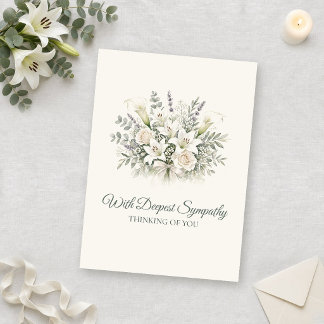 Watercolor White Lily Sympathy Card