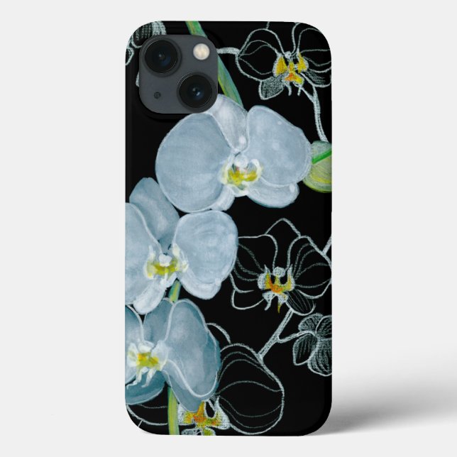 Watercolor White Orchids Pattern Case-Mate iPhone Case (Back)
