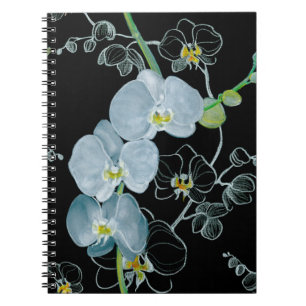 Watercolor White Orchids Pattern Notebook
