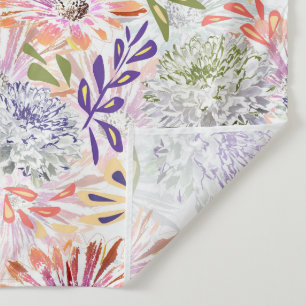 Watercolor white, pink flowers tapestry