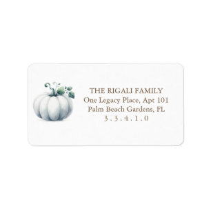 Watercolor White Pumpkin Label