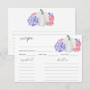 Watercolor white pumpkin - recipe card