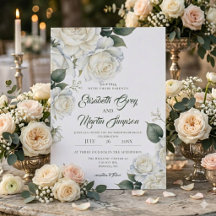 Watercolor White Rose Wedding