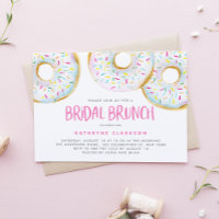 Watercolor White Sprinkle Doughnuts Bridal Brunch