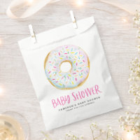 Watercolor White Sprinkle Glazed Doughnut Baby Sho