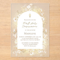 watercolor white yellow flowers First Communion