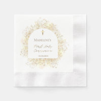 watercolor white yellow flowers First Communion
