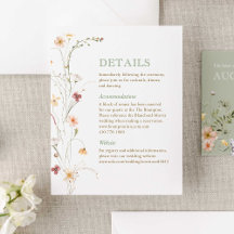 Watercolor Wildflower Wedding Enclosure Card