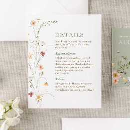 Watercolor Wildflower Wedding Enclosure Card