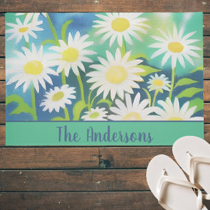 Watercolor Wild Daisies Signature Doormat