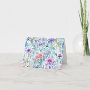 Watercolor Wild Flower Folded Greeting Card