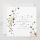 Watercolor Wild Flowers Save the Date