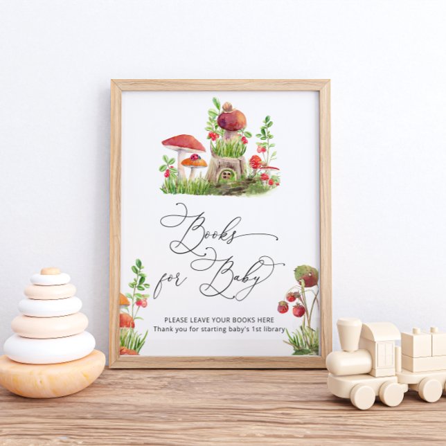 Watercolor Wild Mushroom Books for Baby Poster (Creator Uploaded)