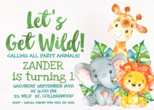animal birthday invitations zazzle com au